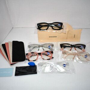 CCVOO 6 Pack Oprah Reading Glasses for Women – Blue Light Blocking Eyeglass 1.75